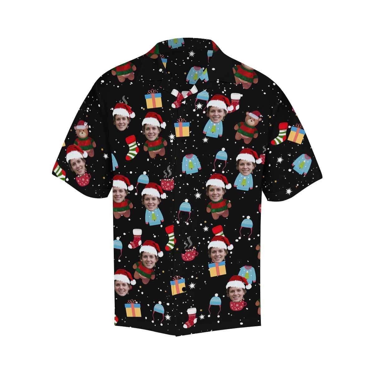 Custom Face Christmas Men's All Over Print Hawaiian Shirt