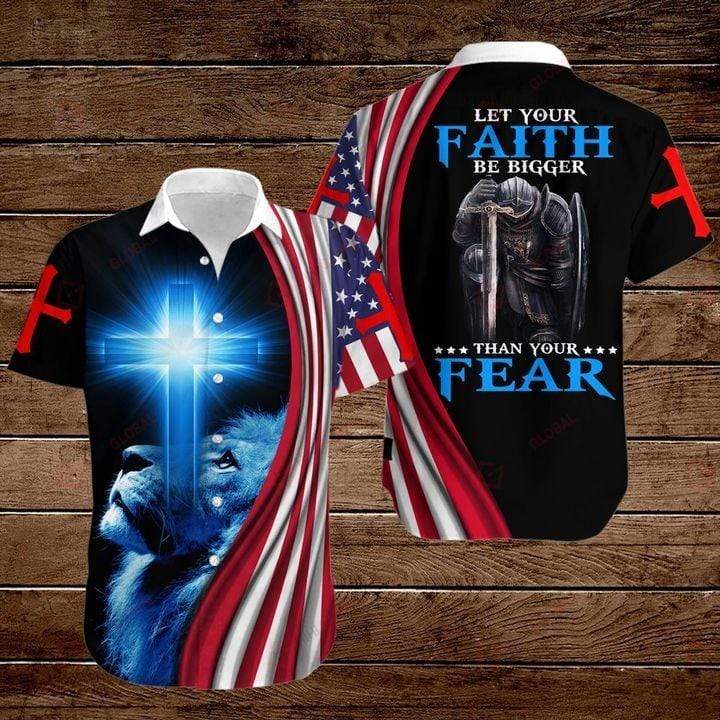 4Th July Independence Day Lion Warrior Let Your Faith Hawaiian Shirts #Kv