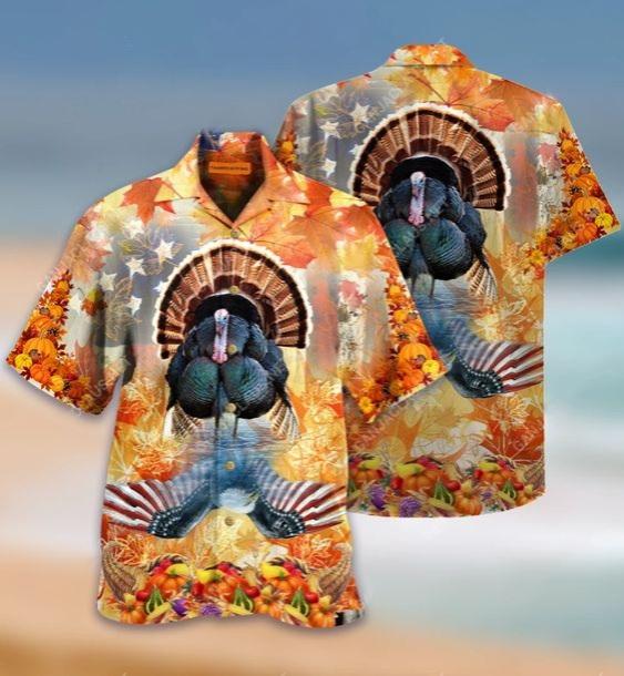 Hawaiian Aloha Shirts Turkey And Eagle Thanksgiving