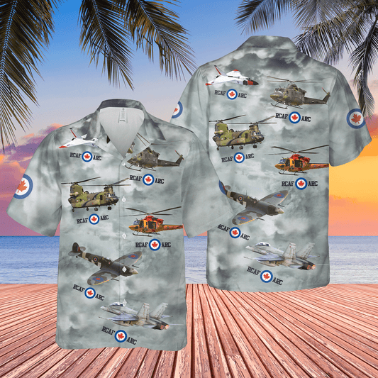 Canadian Air Force Aircrafts Short Sleeve  Gray Nice Design Unisex Hawaiian Shirt For Men And Women Dhc17063245