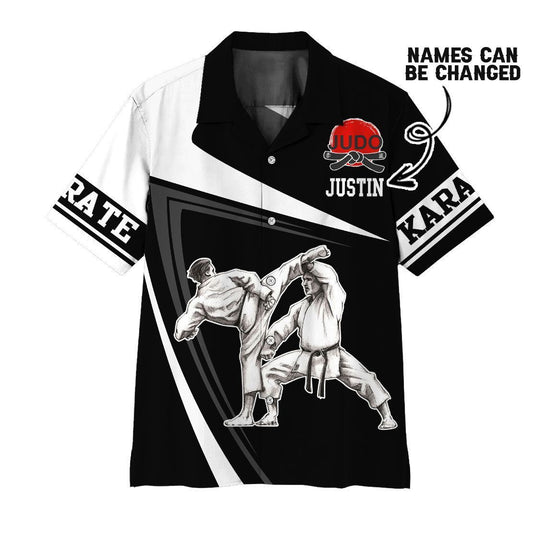  3D Karate Custom Name Hawaii Shirt