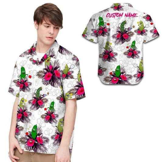 Hawaiian Aloha Shirts Funny Pickleball Tropical Custom Name