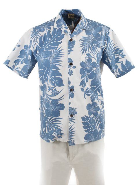 Hibiscus Panel Blue White Amazing Design Hawaiian Shirt Dhc1806854