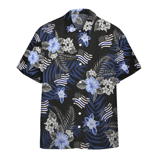  3D Back The Blue Hawaiian Custom Short Sleeve Shirt