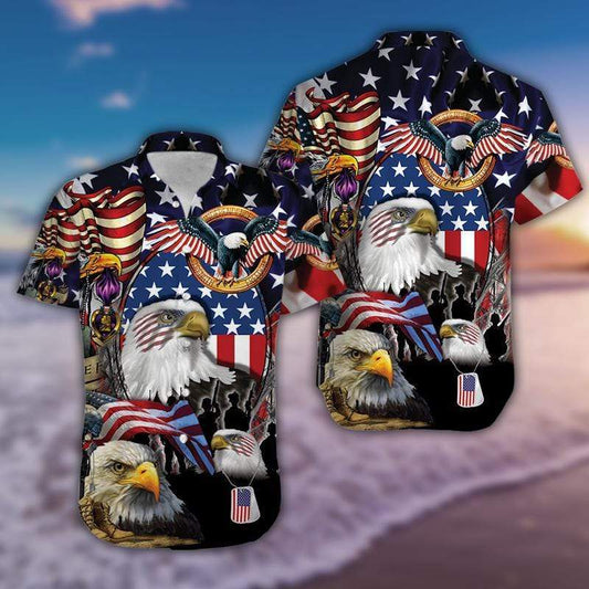 Amazing Patriotic Eagle Unisex Hawaiian Shirts #150421h