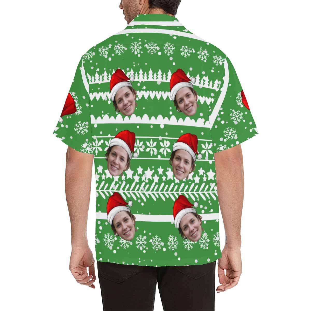 Custom Face Christmas Party Men's All Over The Print Hawaiian Shirt