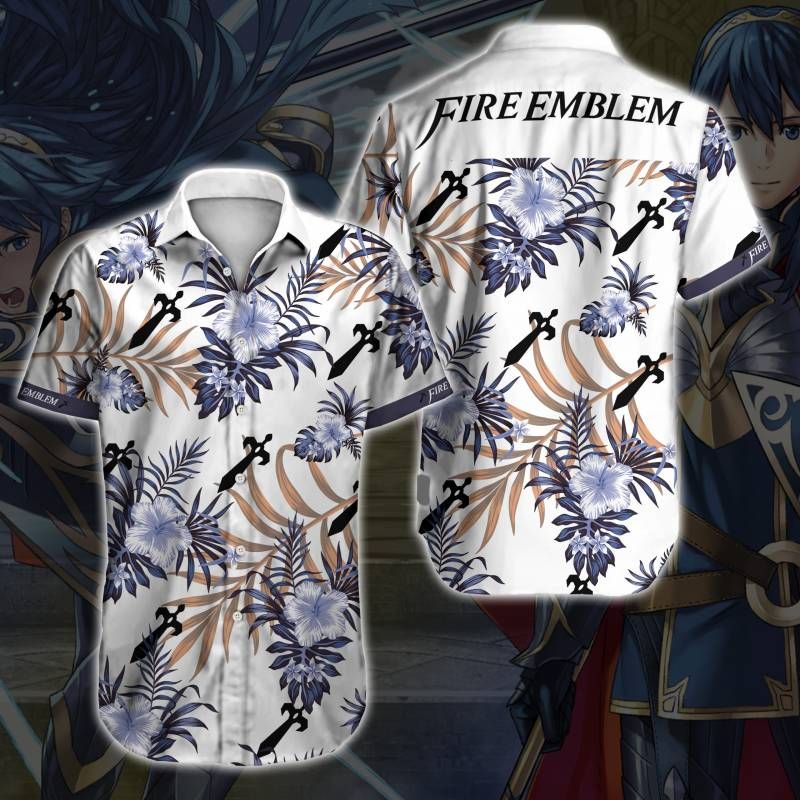 Fire Emblem Hawaiian Graphic Print Short Sleeve 