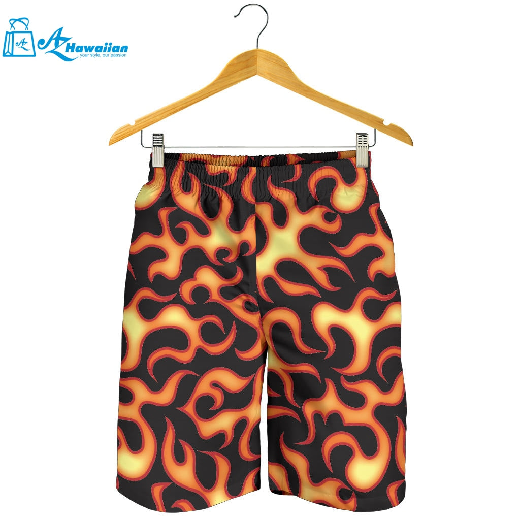 Fire Flame Dark Pattern Men Shorts