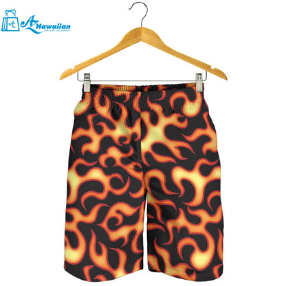 Fire Flame Dark Pattern Men Shorts