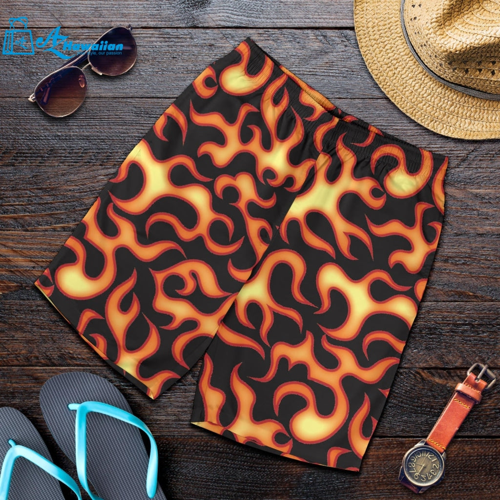 Fire Flame Dark Pattern Men Shorts