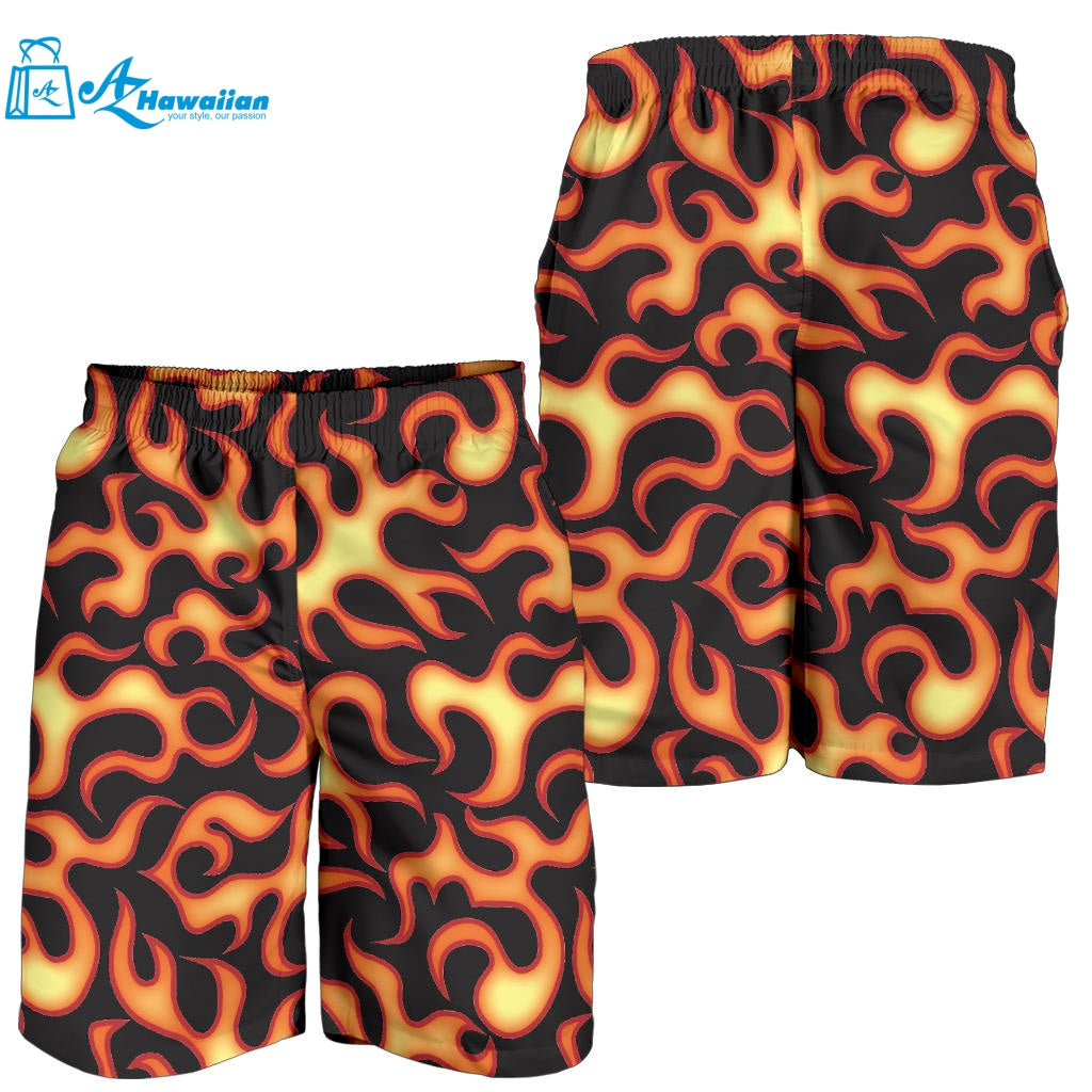 Fire Flame Dark Pattern Men Shorts