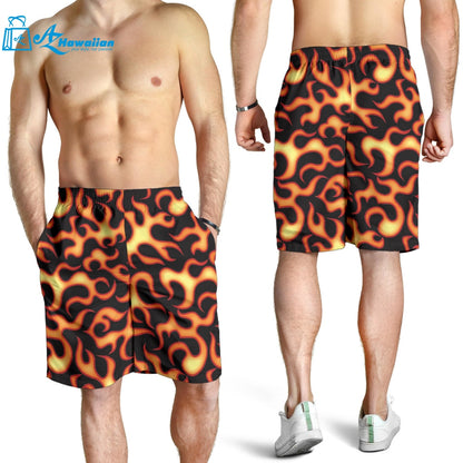 Fire Flame Dark Pattern Men Shorts