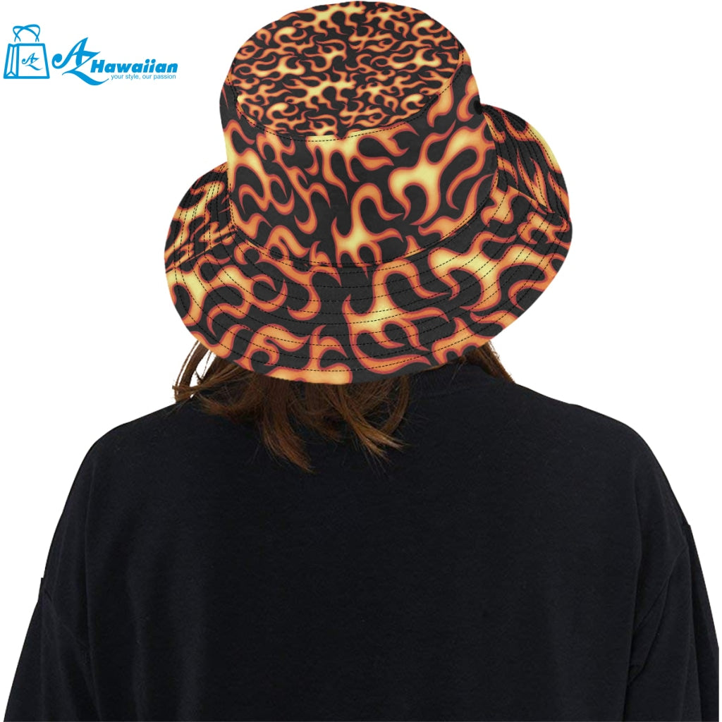 Fire flame dark pattern Unisex Bucket Hat