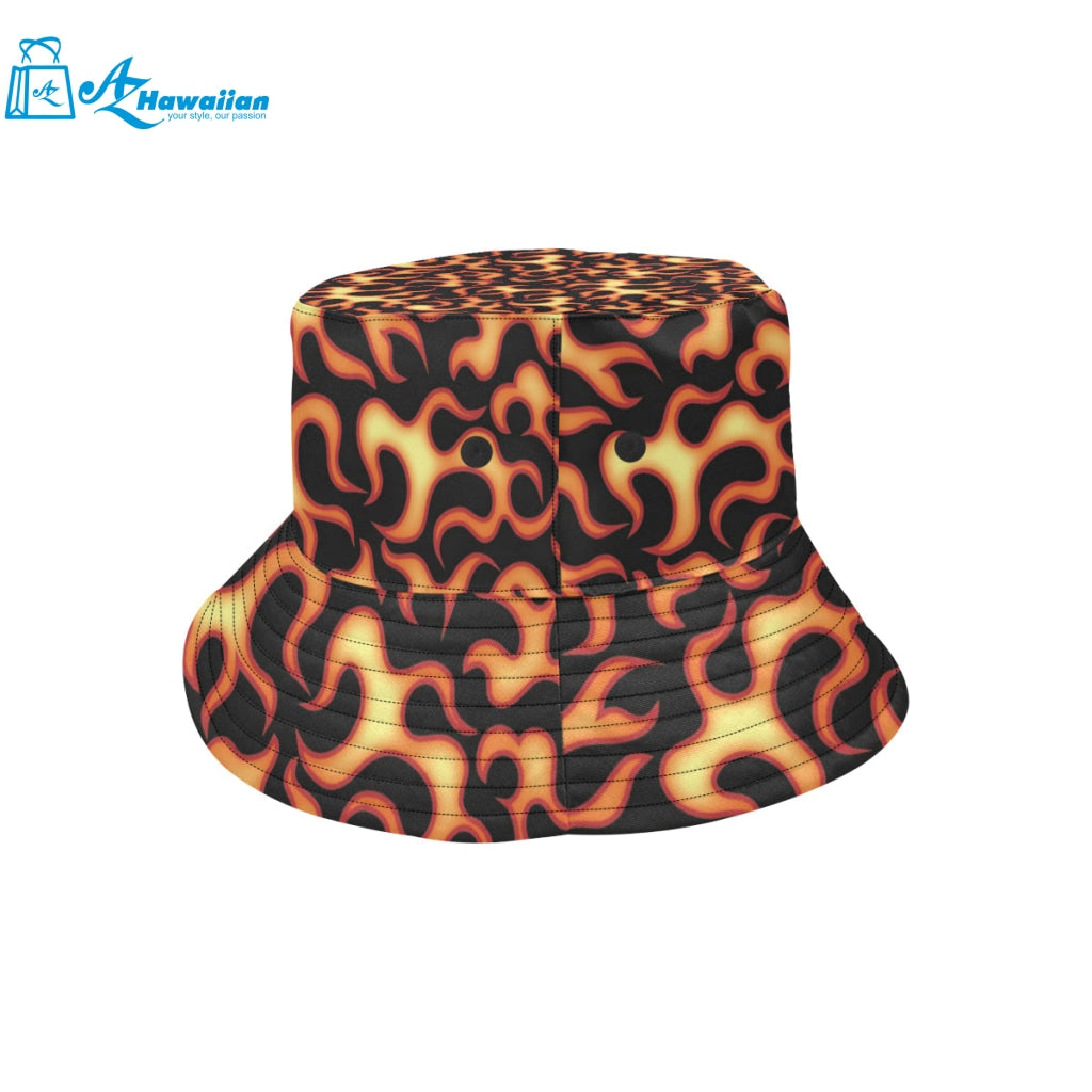 Fire flame dark pattern Unisex Bucket Hat