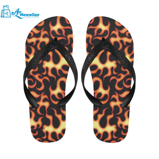 Fire flame dark pattern Unisex Flip Flops