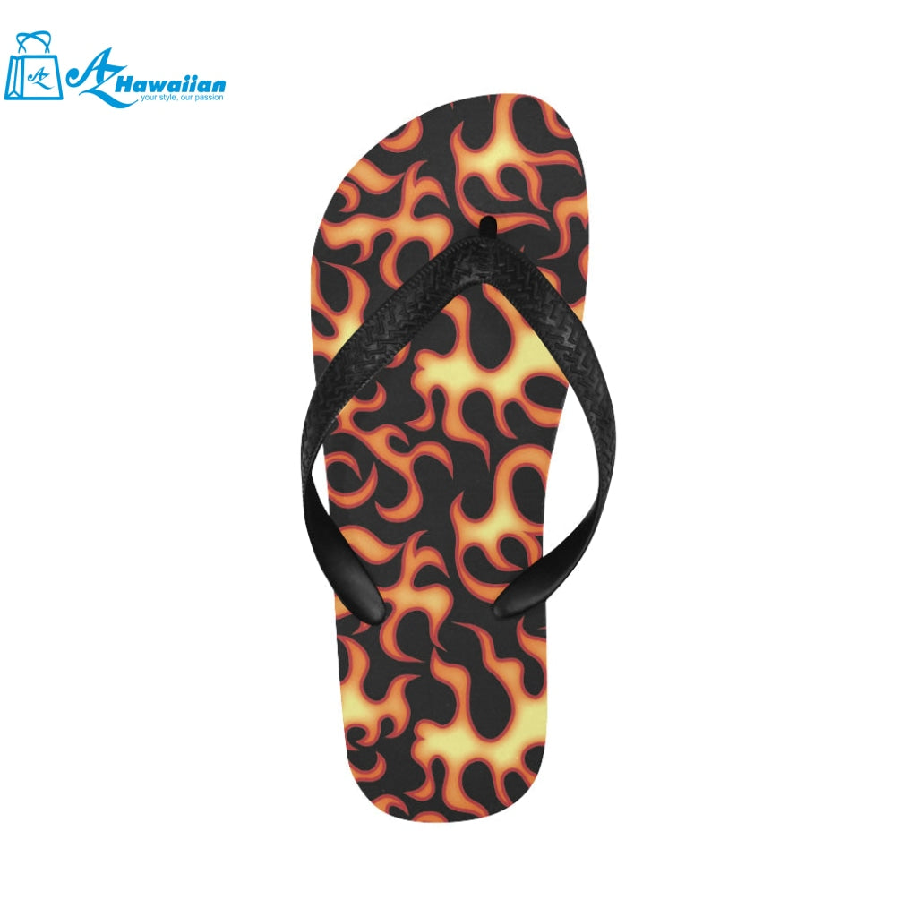 Fire flame dark pattern Unisex Flip Flops