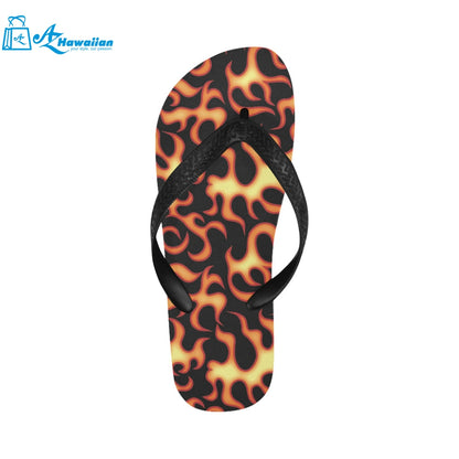 Fire flame dark pattern Unisex Flip Flops