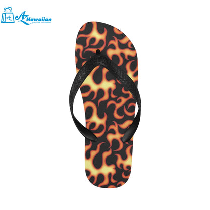 Fire flame dark pattern Unisex Flip Flops