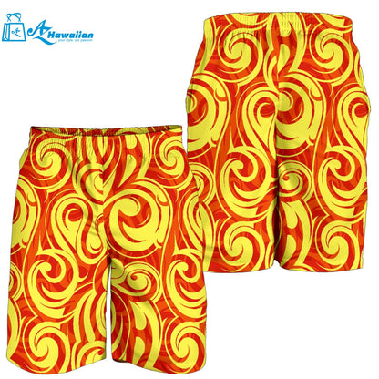 Fire Flame Design Pattern Men Shorts