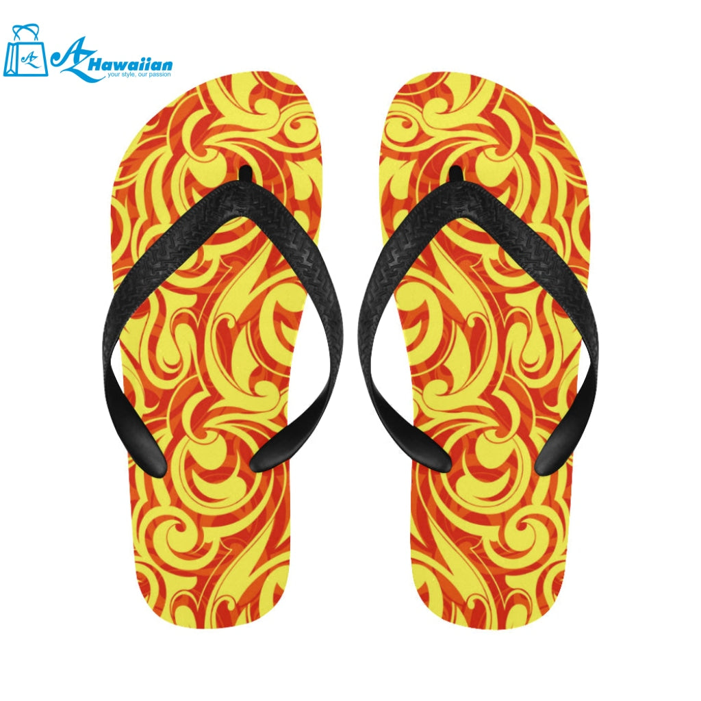 Fire flame design pattern Unisex Flip Flops