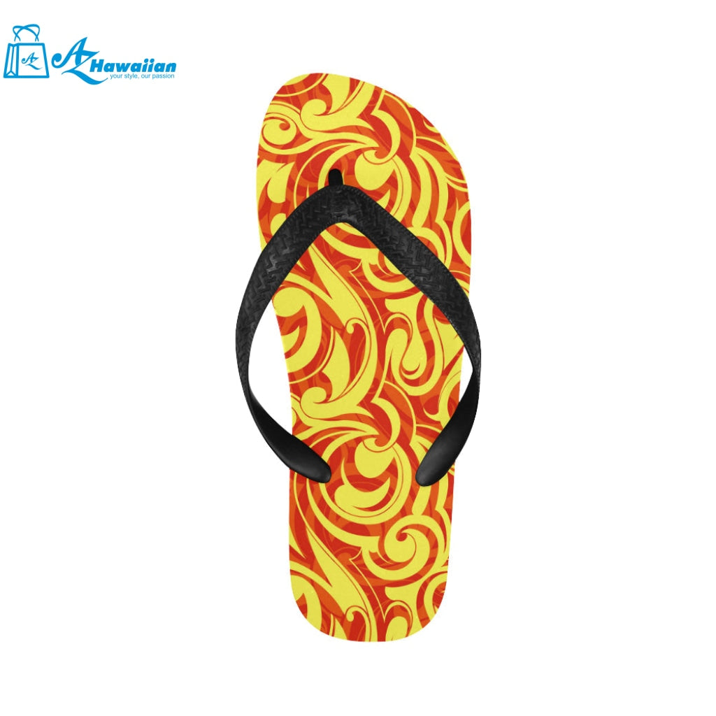 Fire flame design pattern Unisex Flip Flops