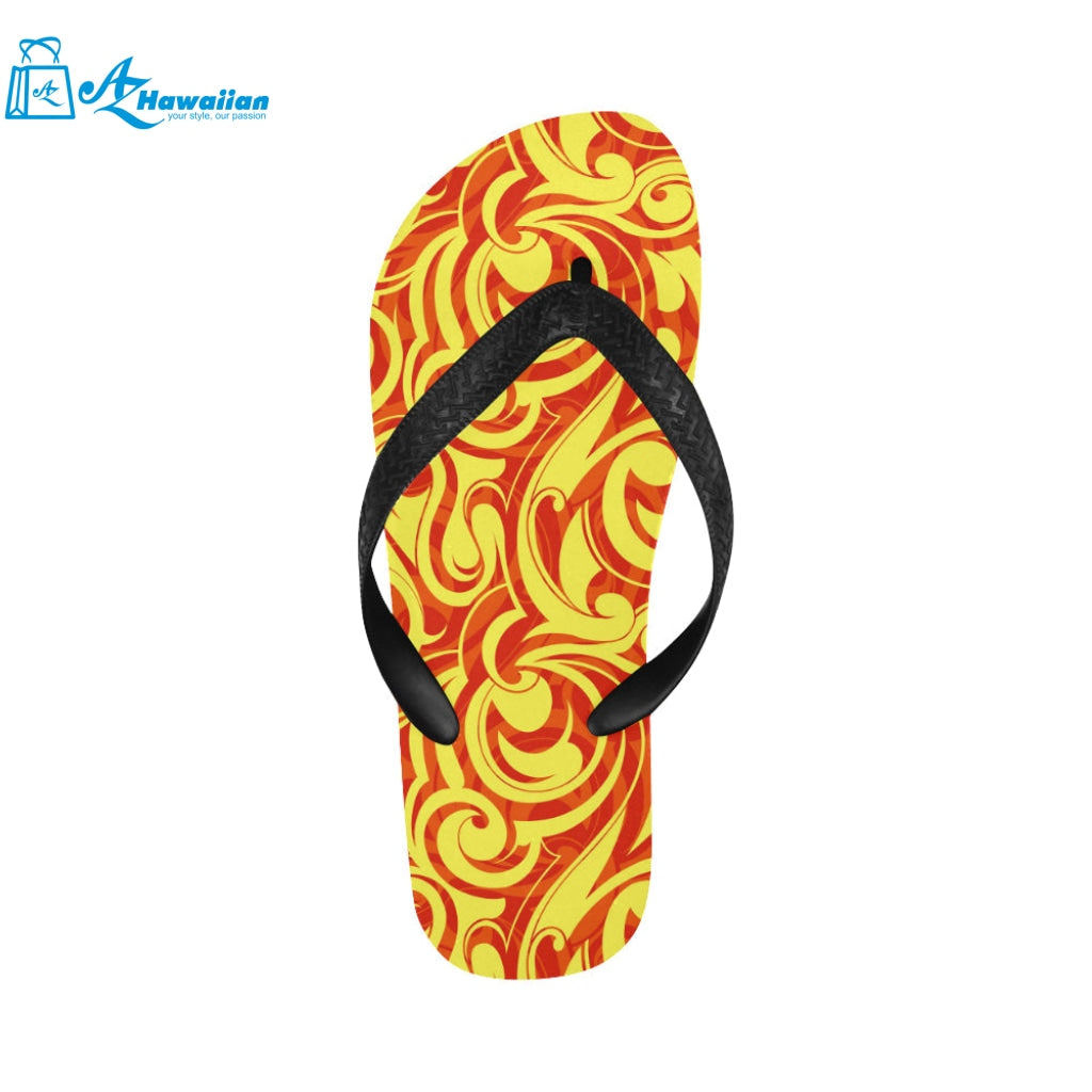 Fire flame design pattern Unisex Flip Flops