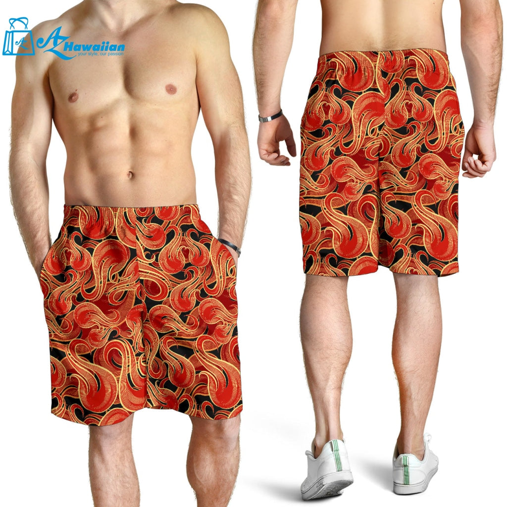 Fire Flame Pattern Men Shorts