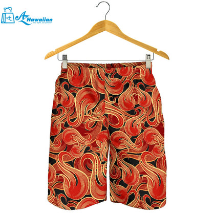 Fire Flame Pattern Men Shorts