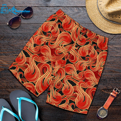 Fire Flame Pattern Men Shorts