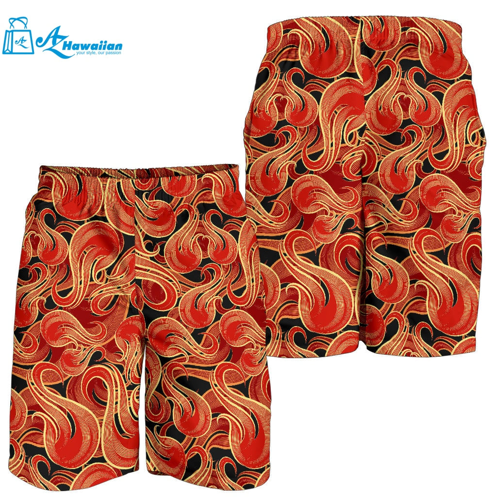 Fire Flame Pattern Men Shorts