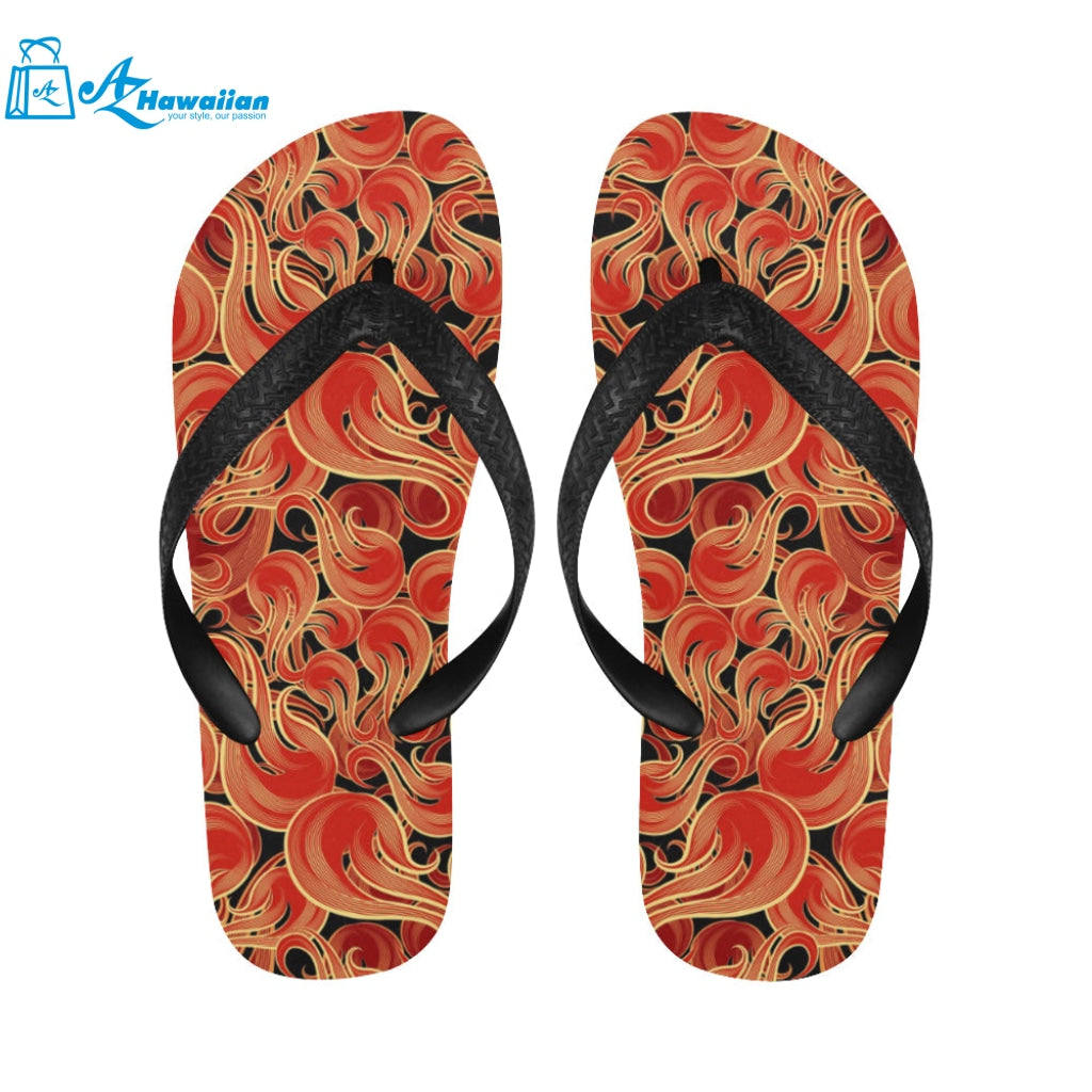 Fire flame pattern Unisex Flip Flops