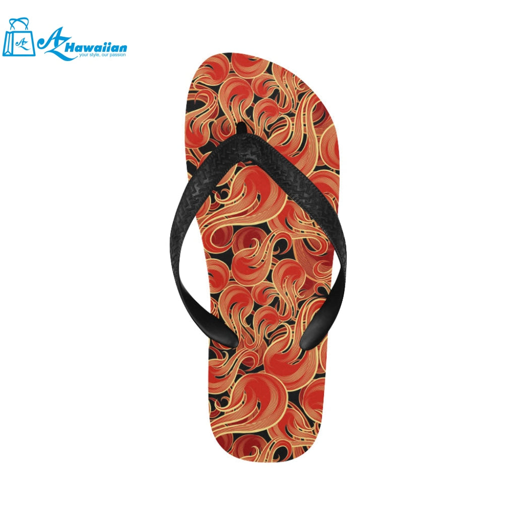 Fire flame pattern Unisex Flip Flops