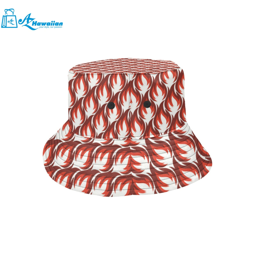 Fire flame symbol design pattern Unisex Bucket Hat