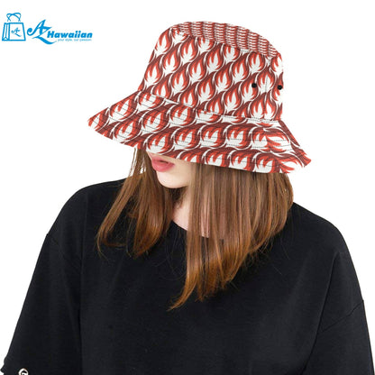 Fire flame symbol design pattern Unisex Bucket Hat