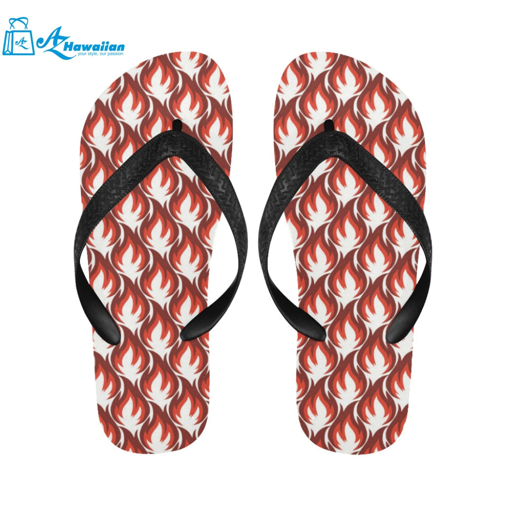 Fire flame symbol design pattern Unisex Flip Flops