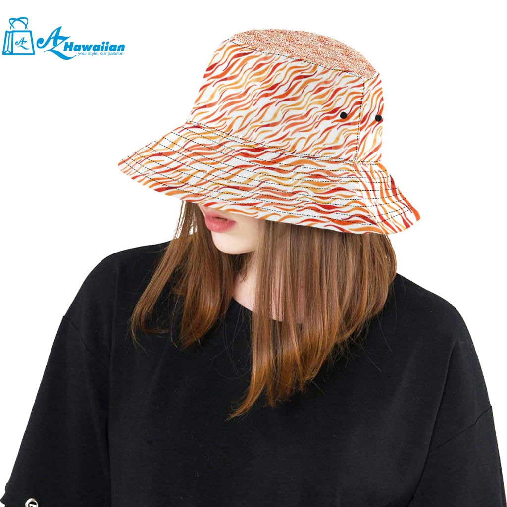 Fire flame watercolor pattern Unisex Bucket Hat