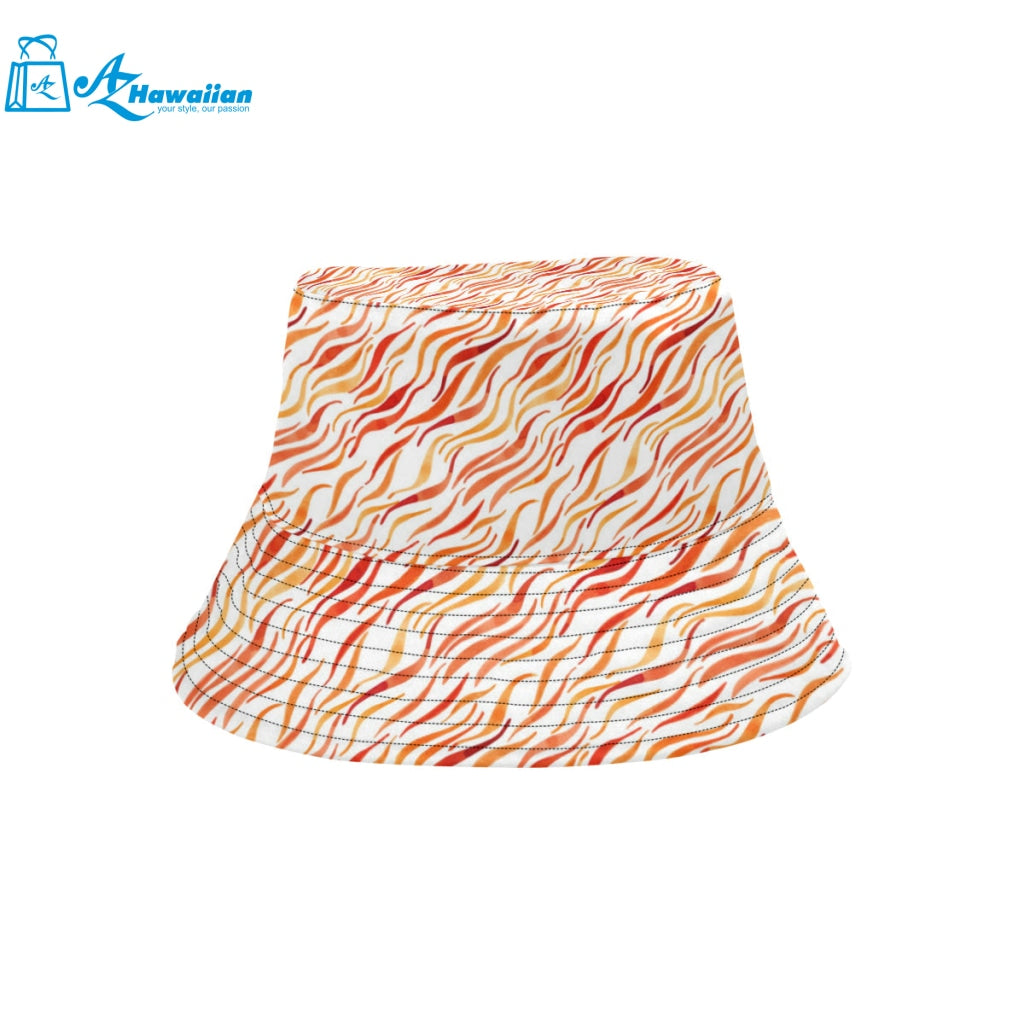 Fire flame watercolor pattern Unisex Bucket Hat