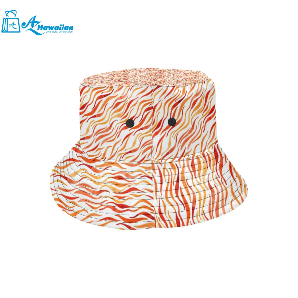 Fire flame watercolor pattern Unisex Bucket Hat