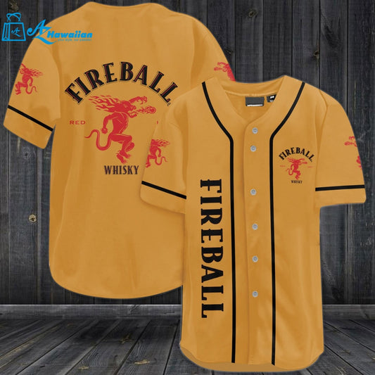 Fireball Red Hot Whiskey Baseball Jersey 