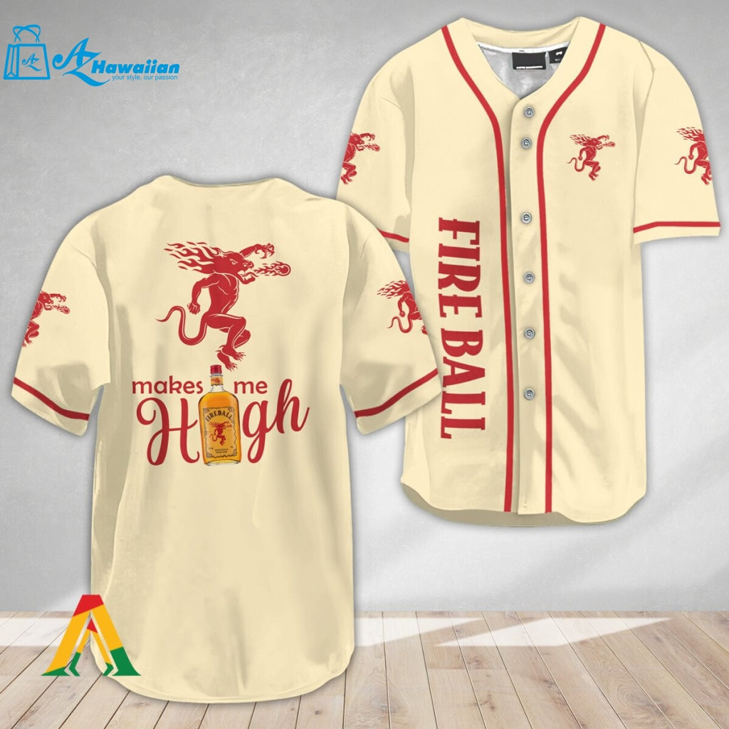 Fireball Whiskey Make Me High Baseball Jersey