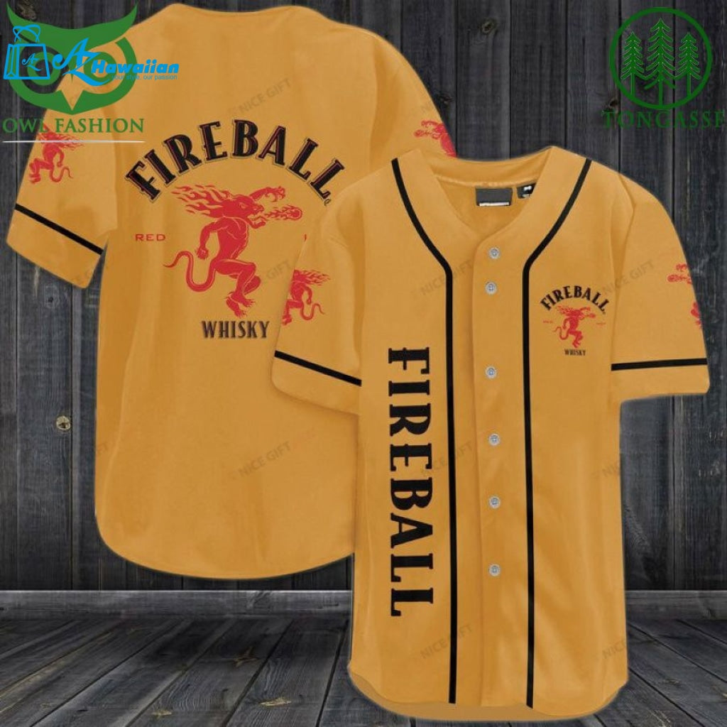 Fireball Whisky Baseball Jersey Shirt