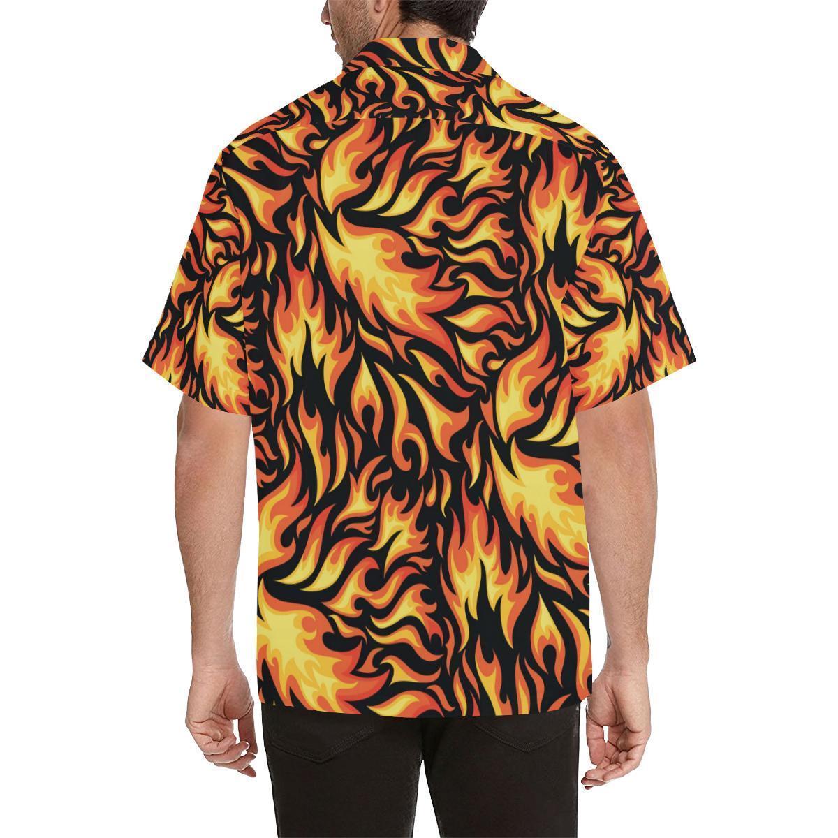 Flame Fire Design Pattern Hawaiian Shirt