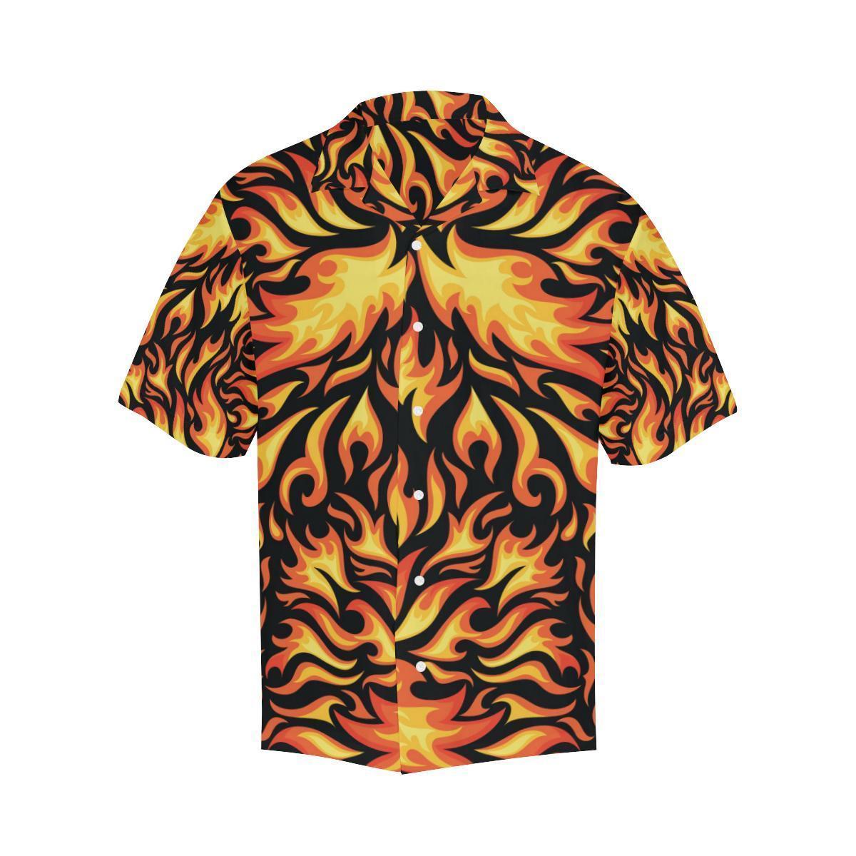 Flame Fire Design Pattern Hawaiian Shirt