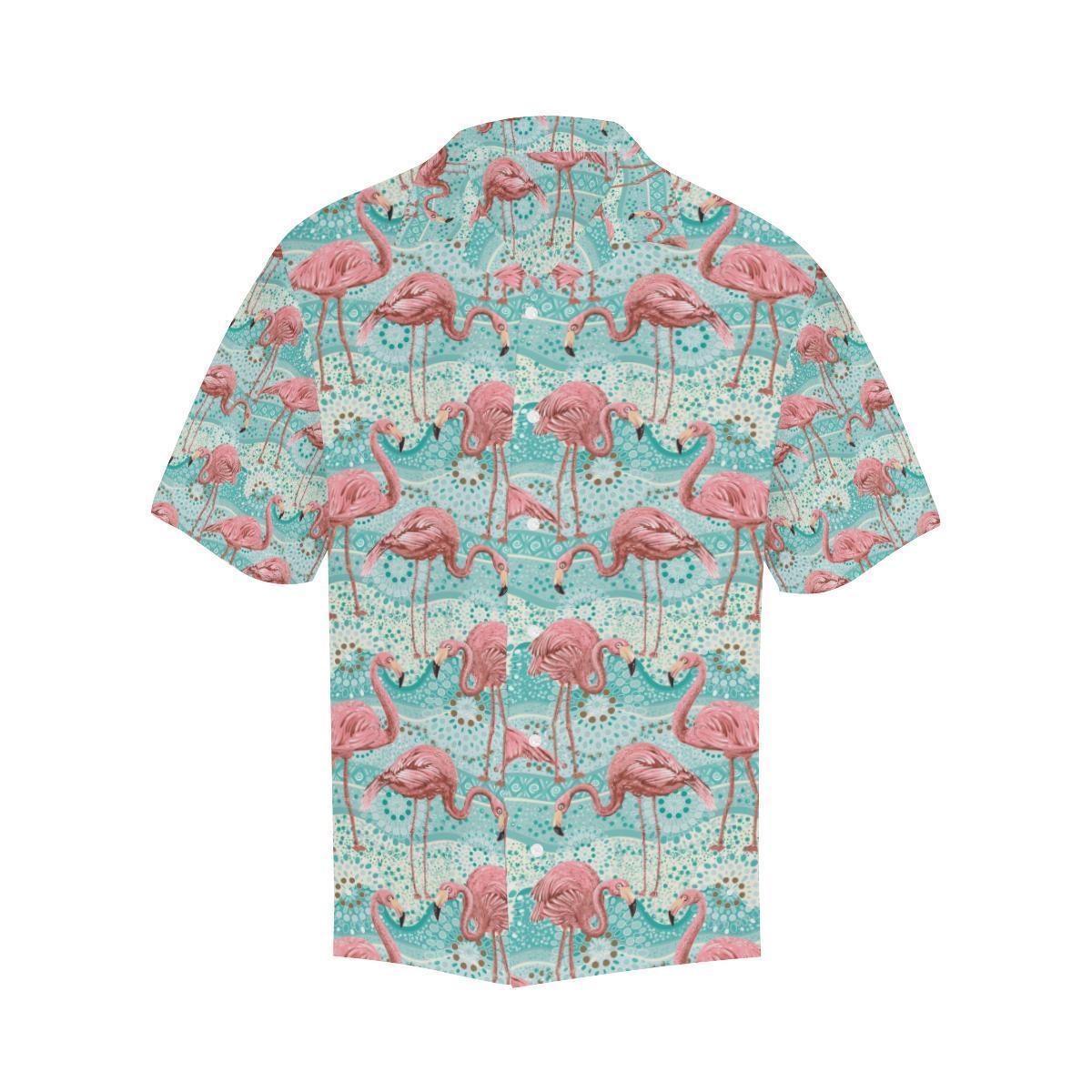 Flamingo Background Themed Print Hawaiian Shirt