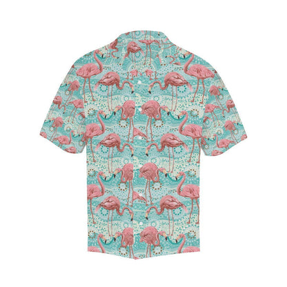 Flamingo Background Themed Print Hawaiian Shirt