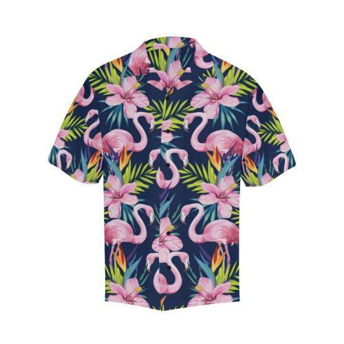 Flamingo Hibiscus Print Hawaiian Shirt