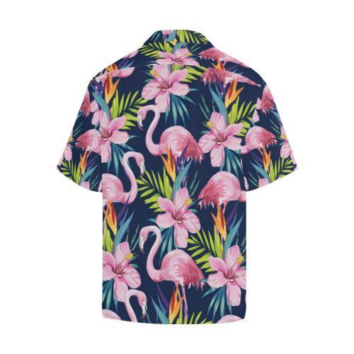 Flamingo Hibiscus Print Hawaiian Shirt