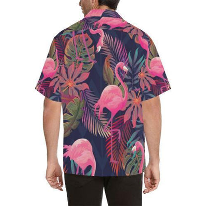 Flamingo Pink Scene Hawaiian Shirt