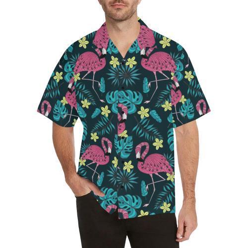 Flamingo Print Pattern Hawaiian Shirt