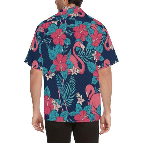 Flamingo Red Hibiscus Pattern Hawaiian Shirt